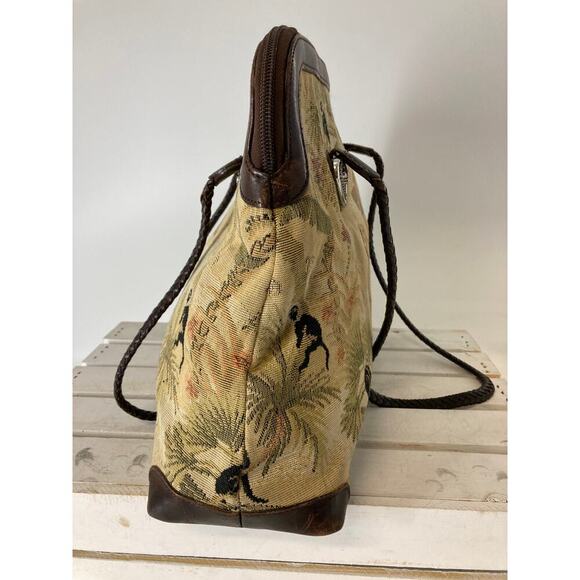 BRIGHTON C184233 VINTAGE LARGE CANVAS, LEATHER SHOULDER BAG - Picture 4 of 15